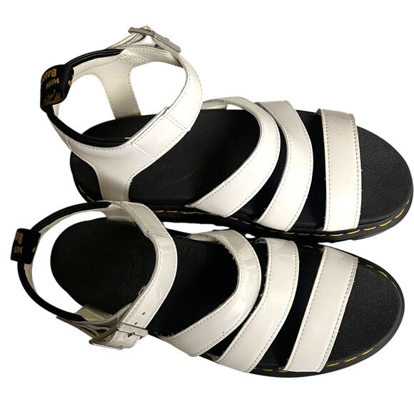 Dr.‎ Martens Blaire Platform Sandals White Patent Leather Women's 10 EU 42 Shoes - Picture 3 of 16